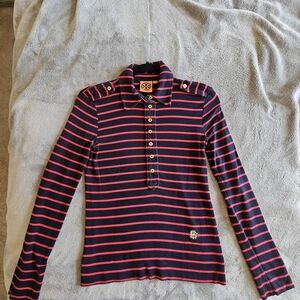 Tory Burch XS Striped Polo Shirt